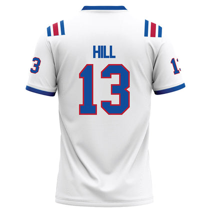 LA Tech - NCAA Football : Cameron Hill - White Football Jersey-1
