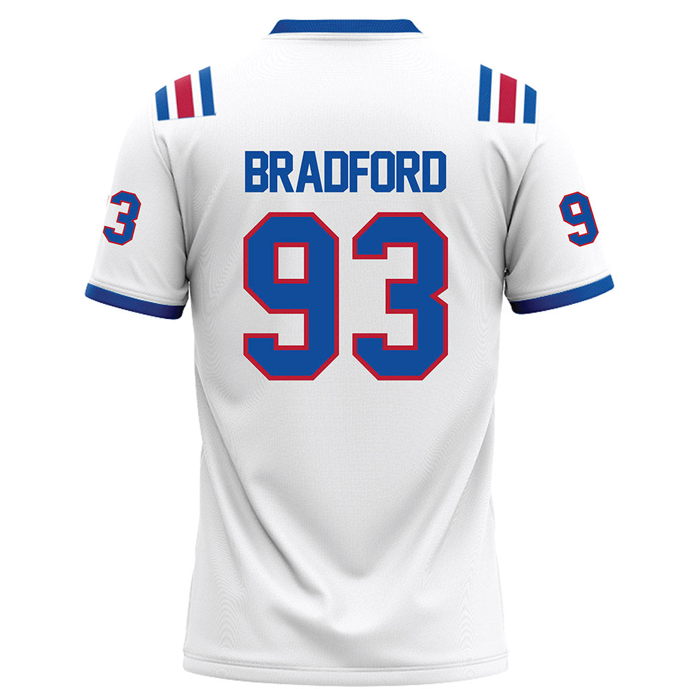 LA Tech - NCAA Football : Jacob Bradford - White Football Jersey-1