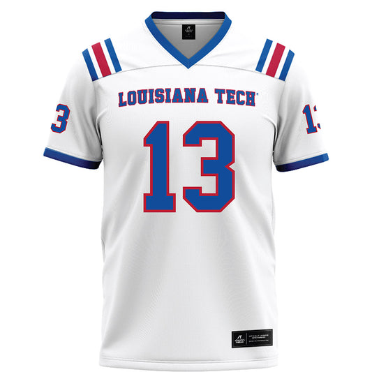LA Tech - NCAA Football : Cameron Hill - White Football Jersey-0
