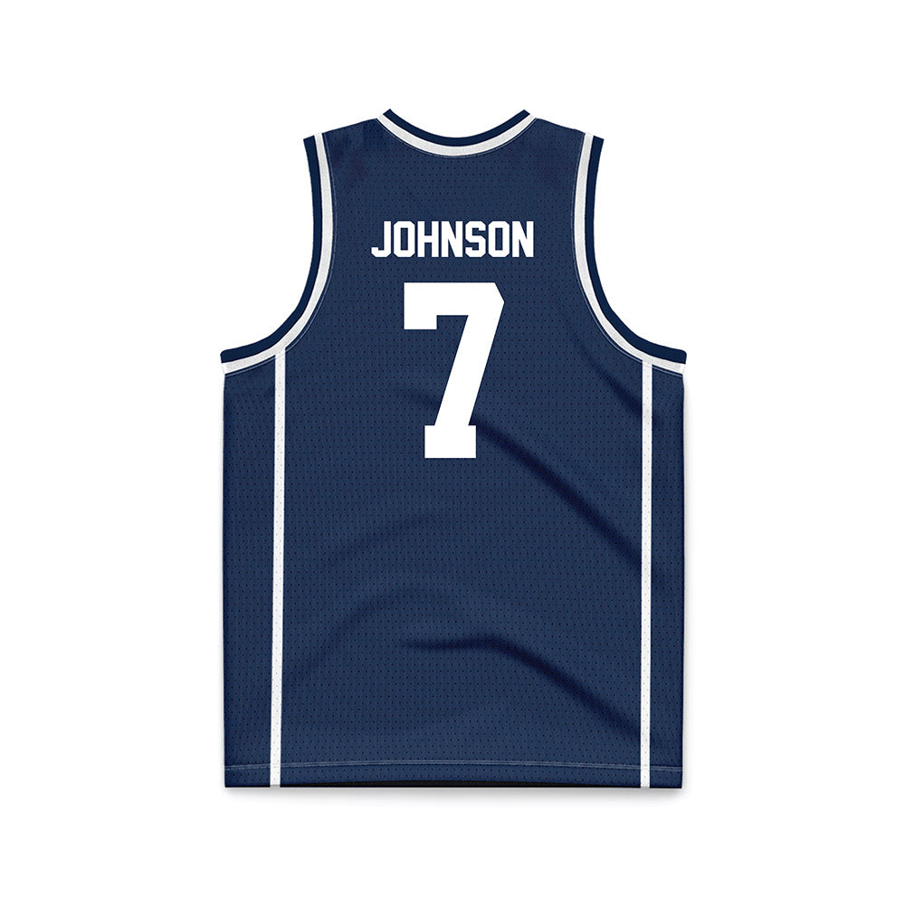 BU - NCAA Women's Basketball : McKenna Johnson - Navy Basketball Jersey-1
