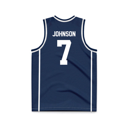 BU - NCAA Women's Basketball : McKenna Johnson - Navy Basketball Jersey-1