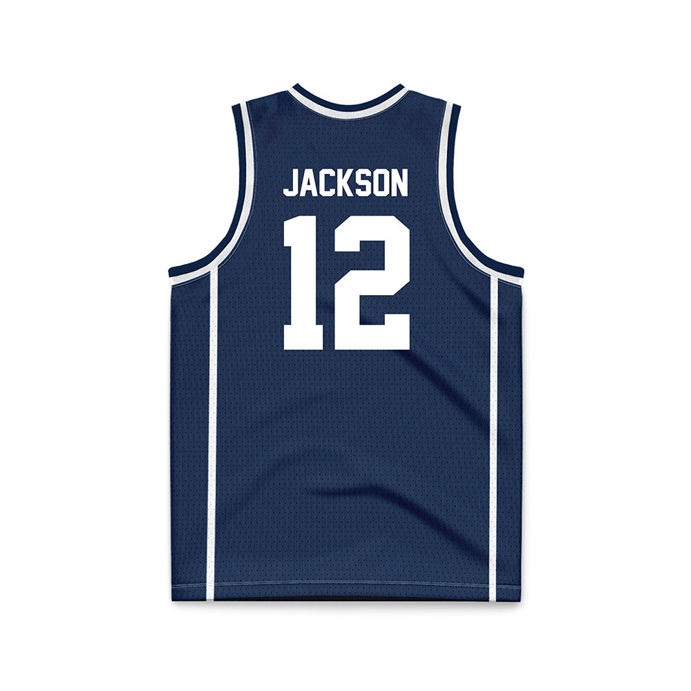 BU - NCAA Women's Basketball : Saniya Jackson - Navy Basketball Jersey-1