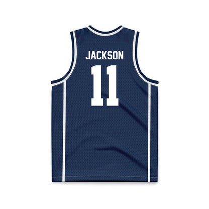 BU - NCAA Women's Basketball : Nevaeh Jackson - Navy Basketball Jersey-1