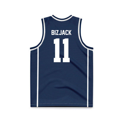 Butler - NCAA Men's Basketball : Finley Bizjack - Navy Basketball Jersey-1