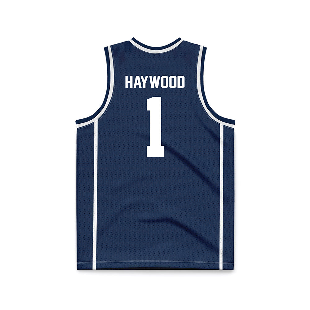 Butler - NCAA Men's Basketball : Evan Haywood - Navy Basketball Jersey-1