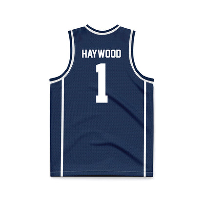 Butler - NCAA Men's Basketball : Evan Haywood - Navy Basketball Jersey-1