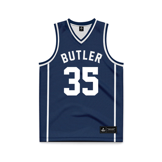 Butler - NCAA Men's Basketball : Bryson Cardinal - Navy Basketball Jersey-0