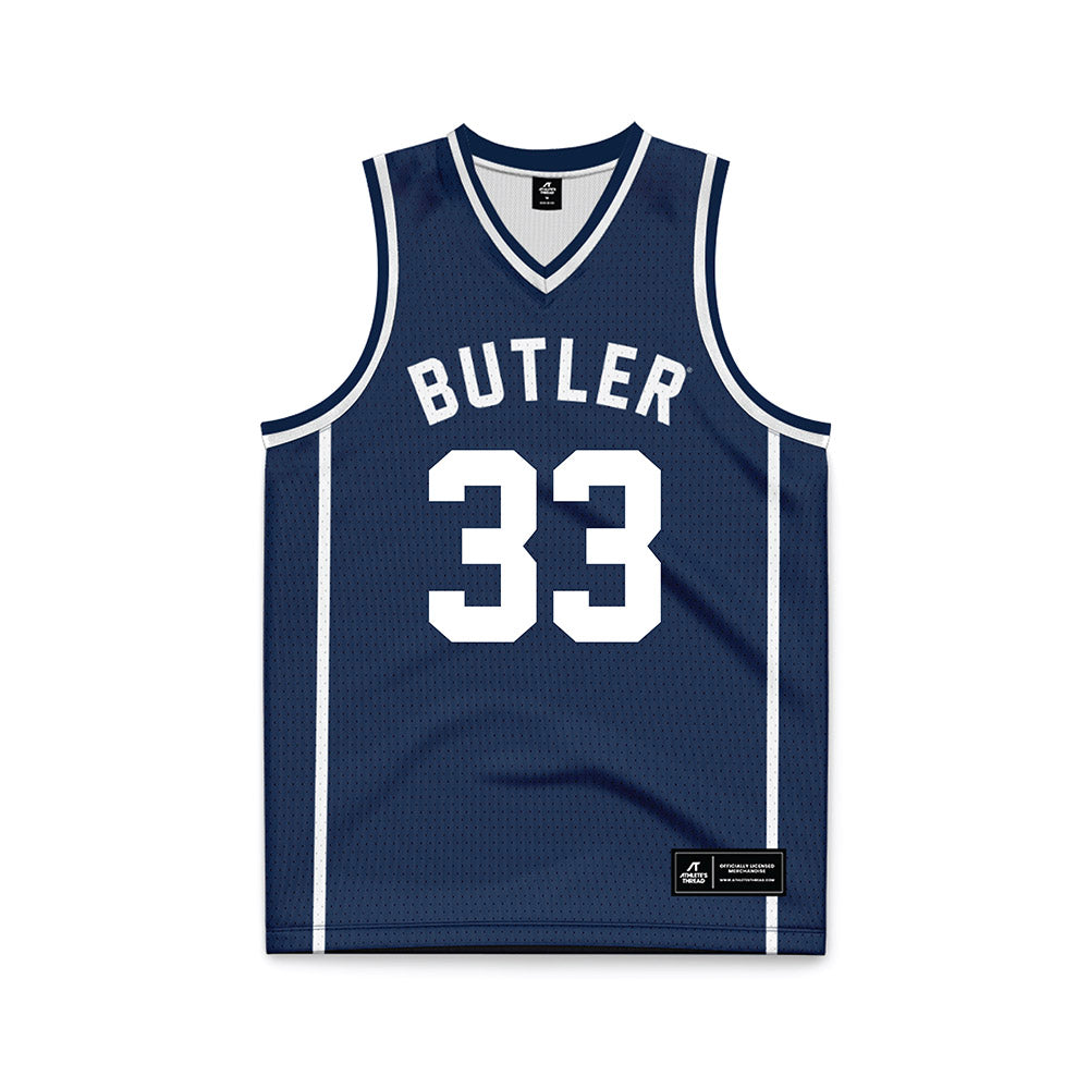 Butler - NCAA Women's Basketball : Addison Baxter - Navy Basketball Jersey-0