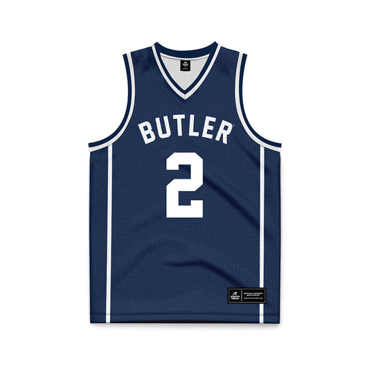 Butler - NCAA Men's Basketball : Jalen Jackson - Navy Basketball Jersey-0
