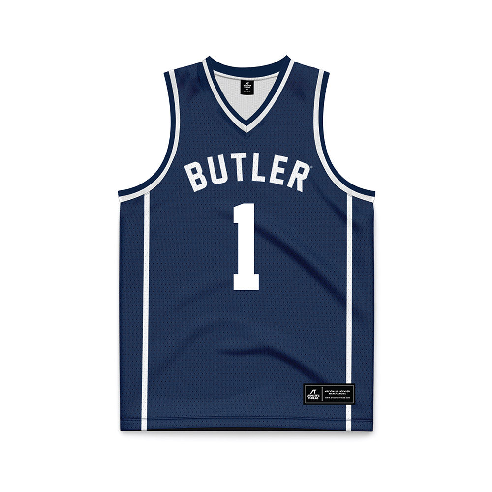 Butler - NCAA Men's Basketball : Evan Haywood - Navy Basketball Jersey-0