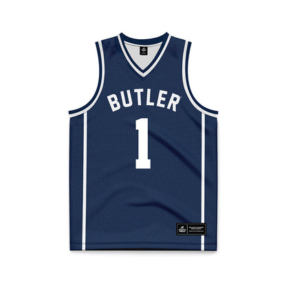 Butler - NCAA Men's Basketball : Evan Haywood - Navy Basketball Jersey-0