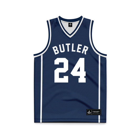 BU - NCAA Women's Basketball : Mallory Miller - Navy Basketball Jersey-0