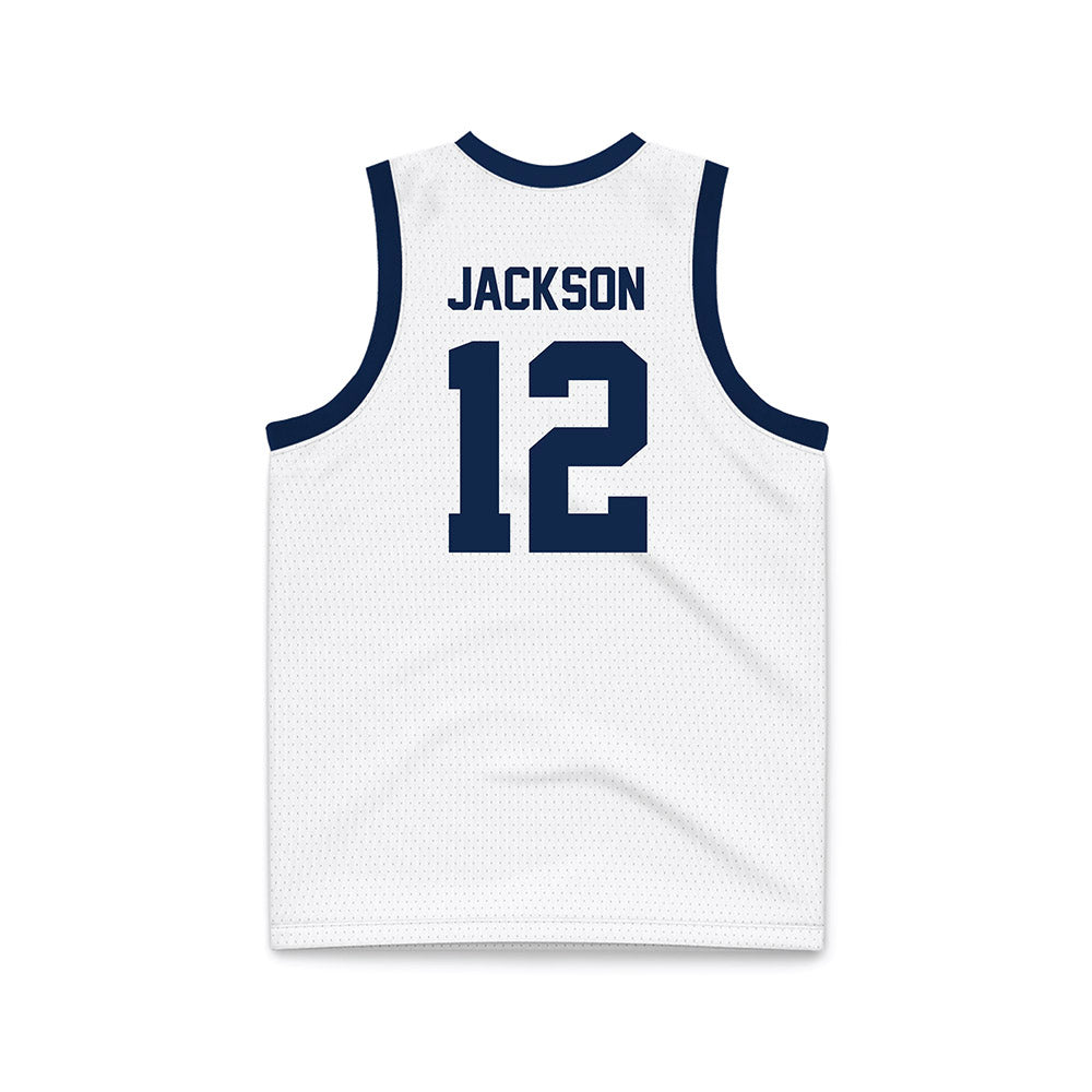 BU - NCAA Women's Basketball : Saniya Jackson - White Basketball Jersey-1