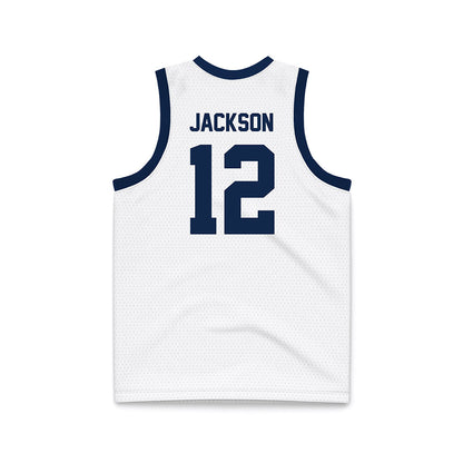 BU - NCAA Women's Basketball : Saniya Jackson - White Basketball Jersey-1