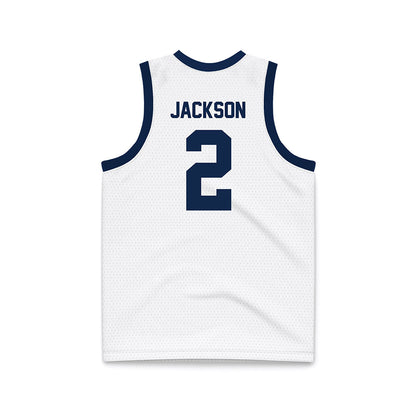 Butler - NCAA Men's Basketball : Jalen Jackson - White Basketball Jersey-1