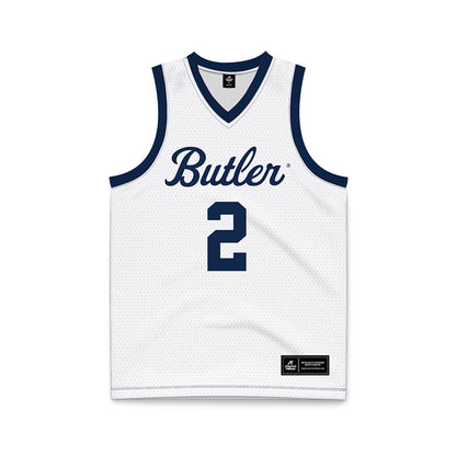 Butler - NCAA Men's Basketball : Jalen Jackson - White Basketball Jersey-0