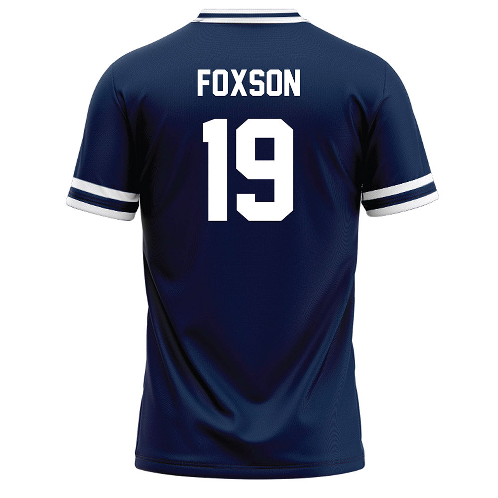 BU - NCAA Baseball : Tate Foxson - Navy Baseball Jersey