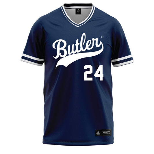 BU - NCAA Baseball : Cole Graverson - Navy Baseball Jersey