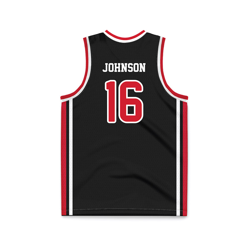 Fairfield - NCAA Men's Basketball : Prophet Johnson - Black Basketball Jersey