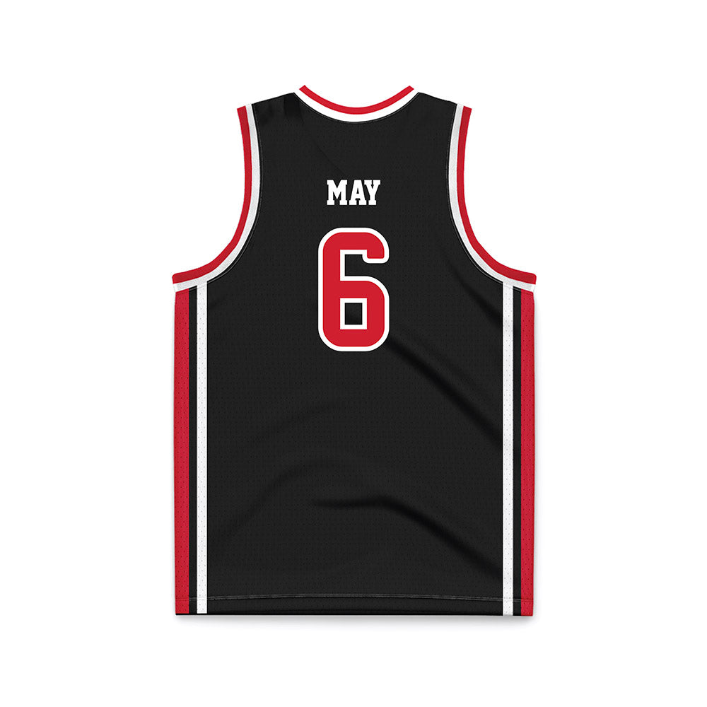 Fairfield - NCAA Men's Basketball : Aidan May - Black Basketball Jersey