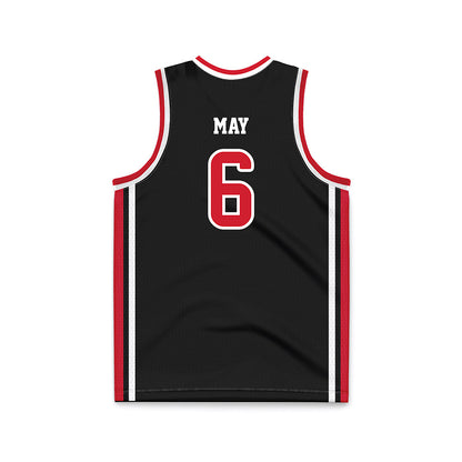 Fairfield - NCAA Men's Basketball : Aidan May - Black Basketball Jersey