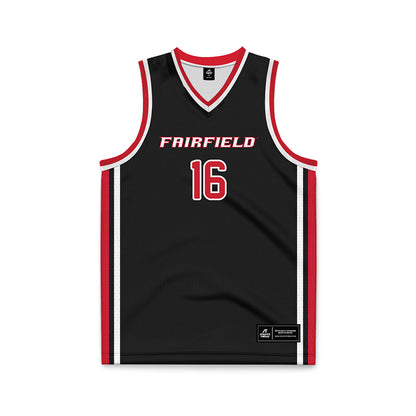 Fairfield - NCAA Men's Basketball : Prophet Johnson - Black Basketball Jersey