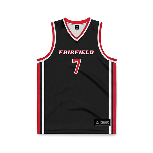Fairfield - NCAA Men's Basketball : Ryan Zan - Black Basketball Jersey-0