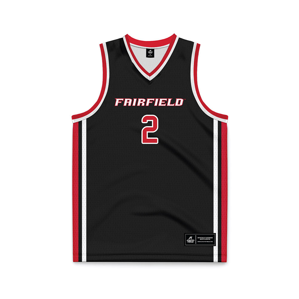 Fairfield - NCAA Men's Basketball : Nasir Rodriguez - Black Basketball Jersey-0