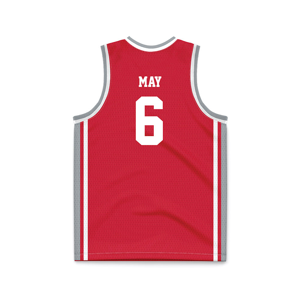 Fairfield - NCAA Men's Basketball : Aidan May - Red Basketball Jersey