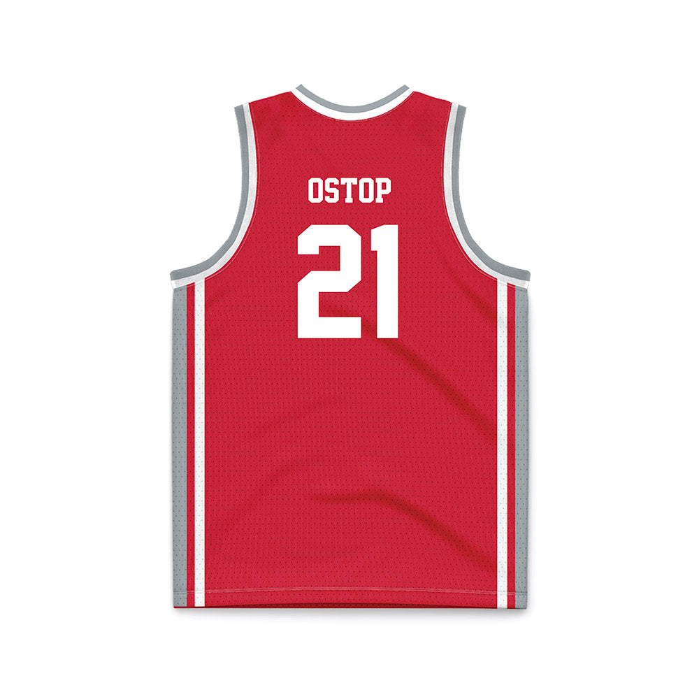 Fairfield - NCAA Men's Basketball : Tanner Ostop - Red Basketball Jersey-1