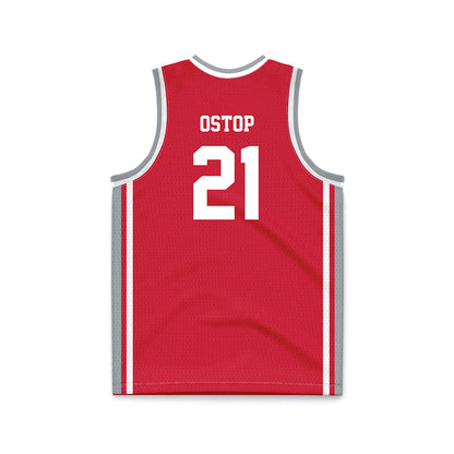 Fairfield - NCAA Men's Basketball : Tanner Ostop - Red Basketball Jersey-1