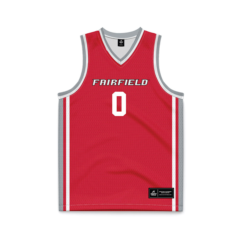 Fairfield - NCAA Men's Basketball : Eric Mejia - Red Basketball Jersey-0