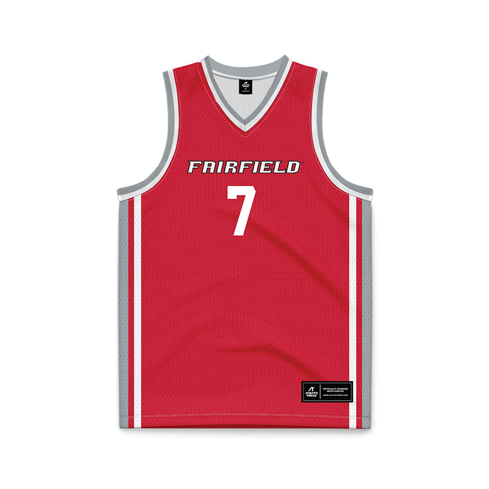 Fairfield - NCAA Men's Basketball : Ryan Zan - Red Basketball Jersey-0