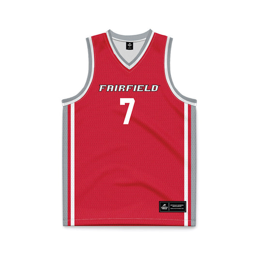 Fairfield - NCAA Men's Basketball : Ryan Zan - Red Basketball Jersey-0