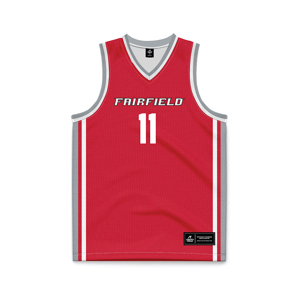 Fairfield - NCAA Men's Basketball : Halon Rawlins - Red Basketball Jersey-0