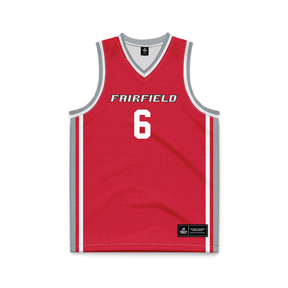 Fairfield - NCAA Men's Basketball : Aidan May - Red Basketball Jersey