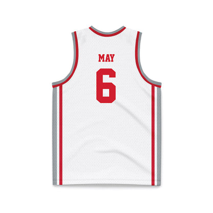 Fairfield - NCAA Men's Basketball : Aidan May - White Basketball Jersey