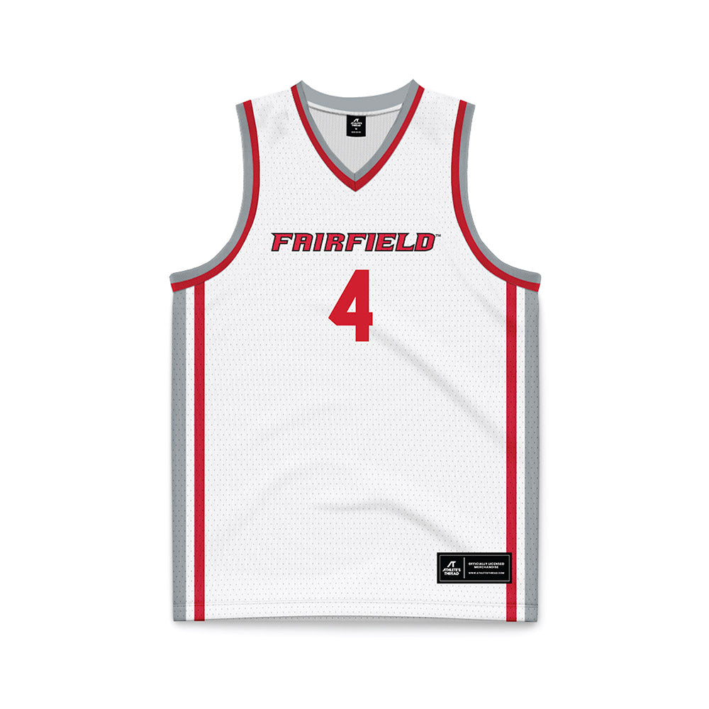 Fairfield - NCAA Men's Basketball : Braden Sparks - White Basketball Jersey