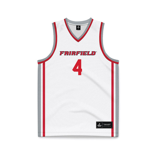 Fairfield - NCAA Men's Basketball : Braden Sparks - White Basketball Jersey