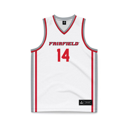 Fairfield - NCAA Men's Basketball : Kyle Jenkins - White Basketball Jersey