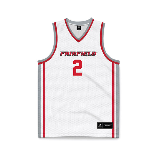 Fairfield - NCAA Men's Basketball : Nasir Rodriguez - White Basketball Jersey-0