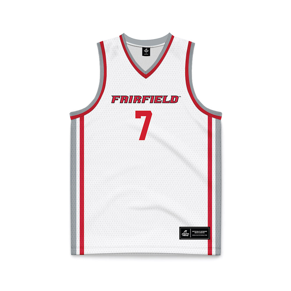 Fairfield - NCAA Men's Basketball : Ryan Zan - White Basketball Jersey-0