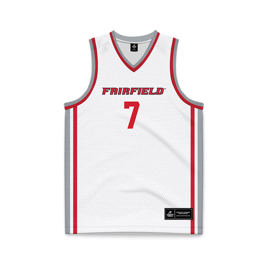 Fairfield - NCAA Men's Basketball : Ryan Zan - White Basketball Jersey-0