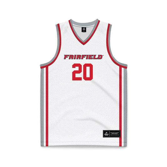 Fairfield - NCAA Men's Basketball : Brandon Benjamin - White Basketball Jersey-0