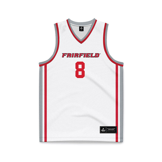 Fairfield - NCAA Men's Basketball : Tony Williams - White Basketball Jersey-0