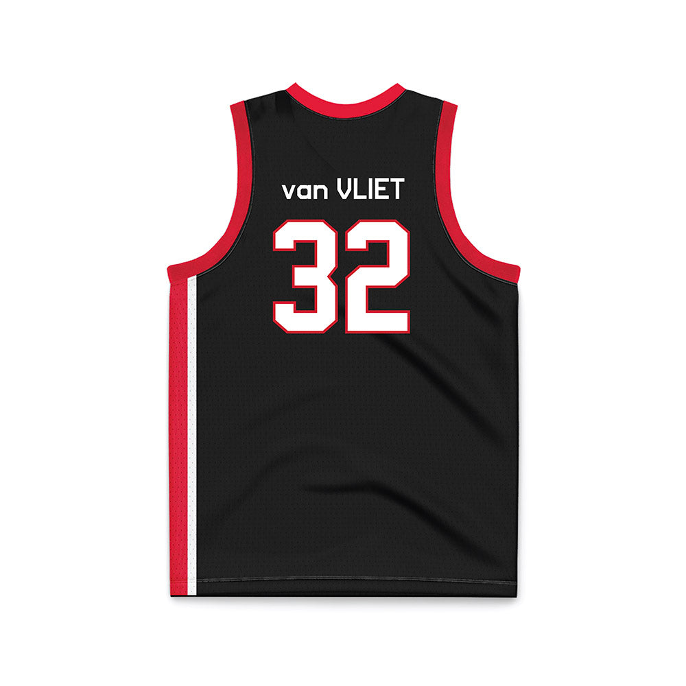 Fairfield - NCAA Women's Basketball : Milou van Vliet - Black Basketball Jersey-1