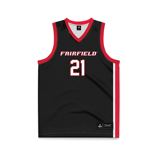 Fairfield - NCAA Women's Basketball : Alli Campbell - Black Basketball Jersey-0