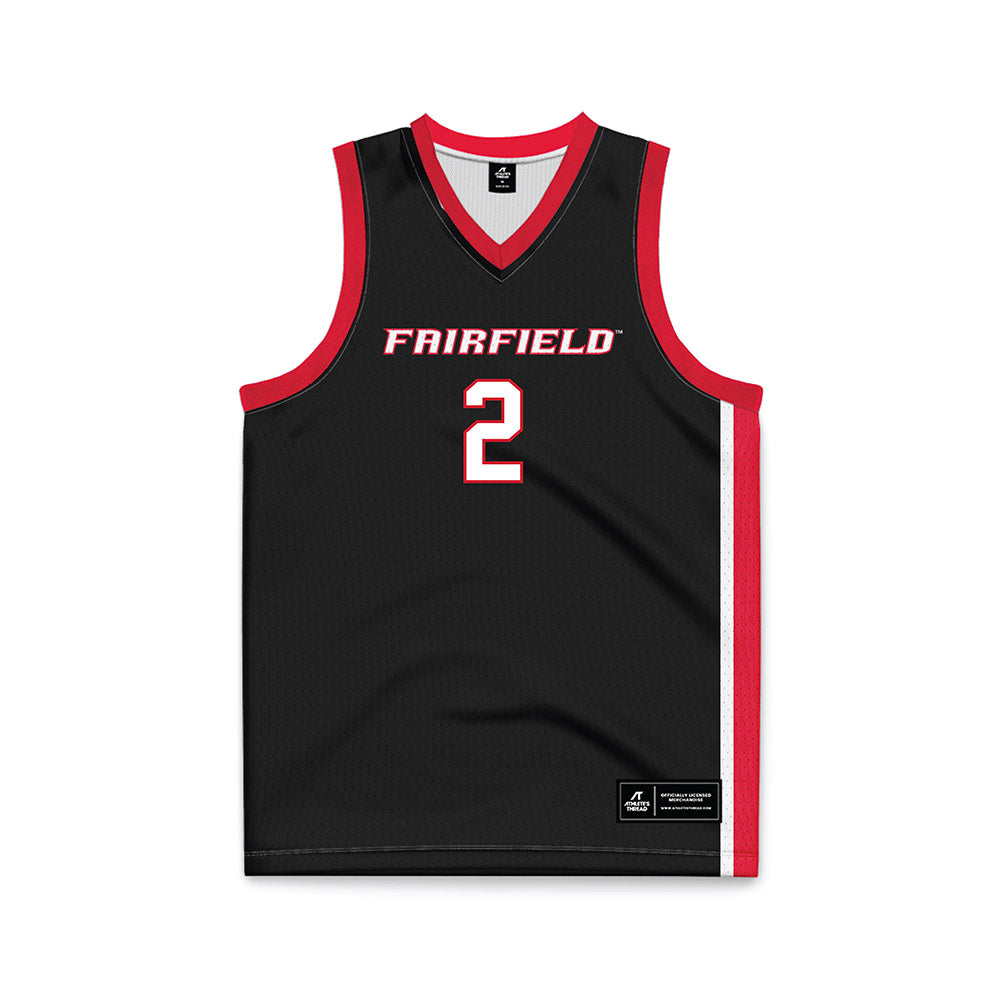 Fairfield - NCAA Women's Basketball : Selen Yusan - Black Basketball Jersey-0