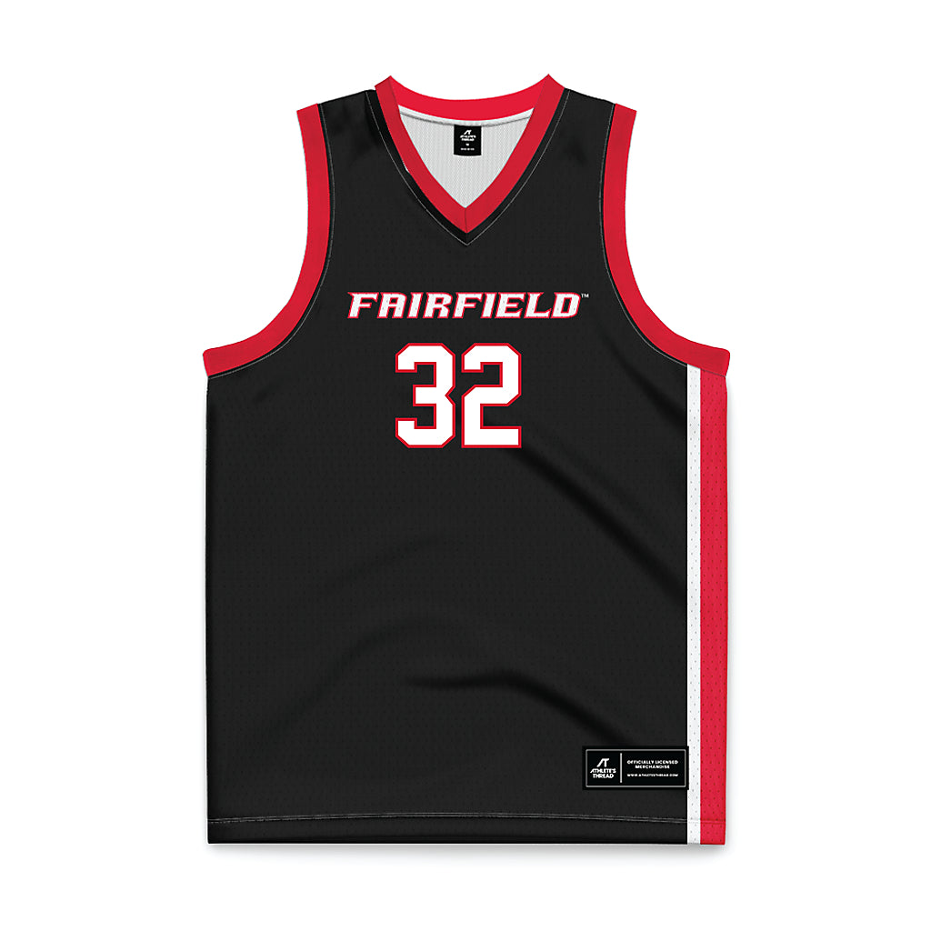Fairfield - NCAA Women's Basketball : Milou van Vliet - Black Basketball Jersey-0