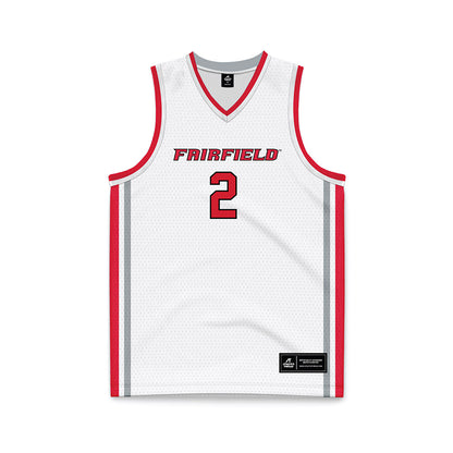 Fairfield - NCAA Women's Basketball : Selen Yusan - White Basketball Jersey-0
